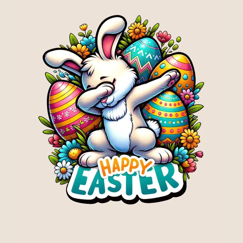 Happy Easter – Cute Easter Bunny with Dab Pose