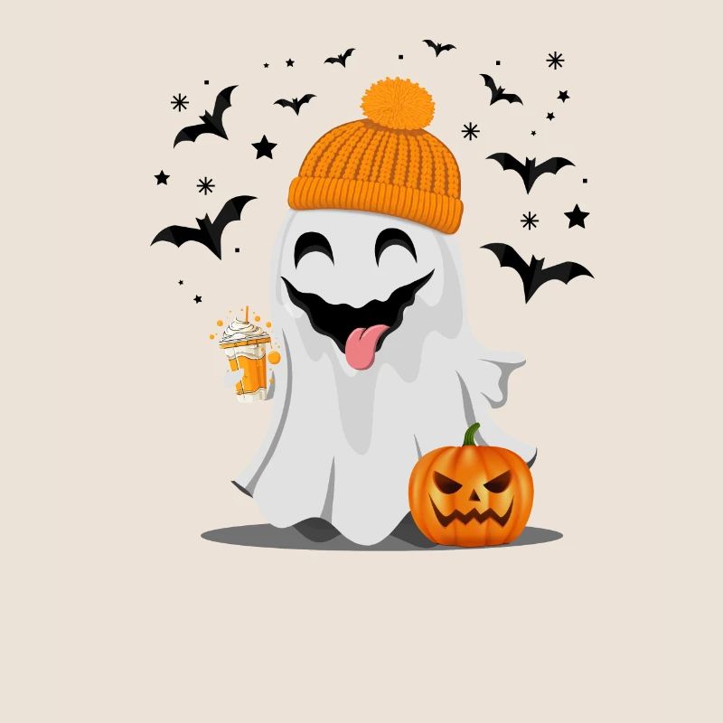 Helloween mit einem lustigen Gespenst