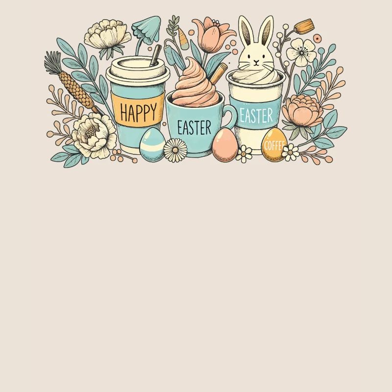 Easter Bunny Coffee Cup Latte Macchiato Easter