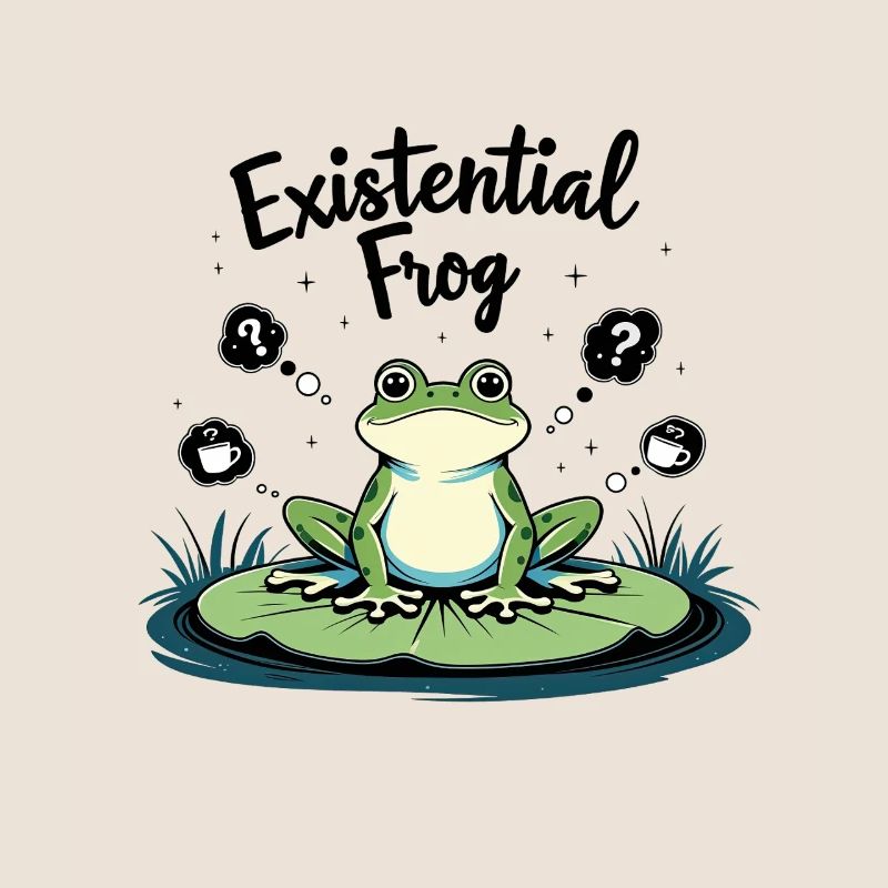 Existential Frog – Funny Brooding Motif