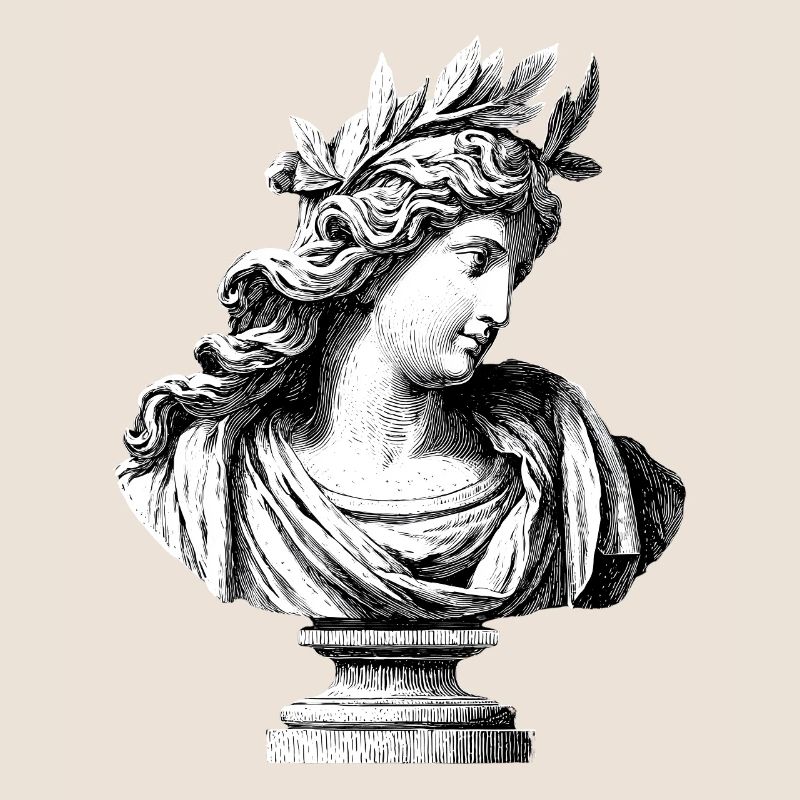 Buste antique déesse – Gravure classique