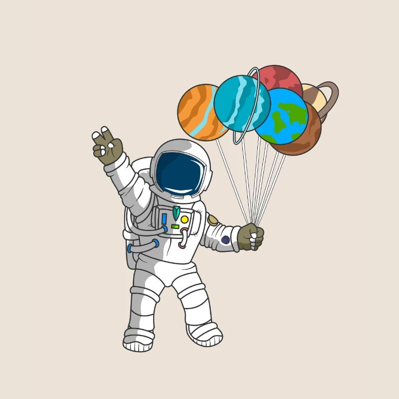 Astronaut Planets Outer Space 2nd Birthday Celeb