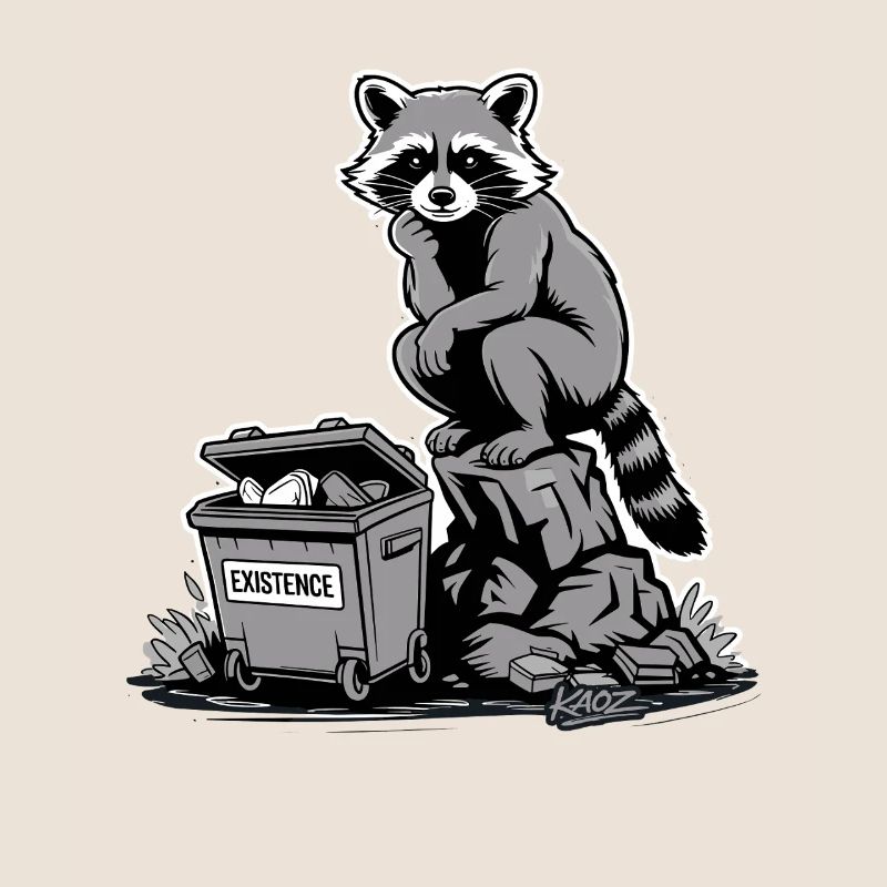 Existenz Waschbärmüllcontainer