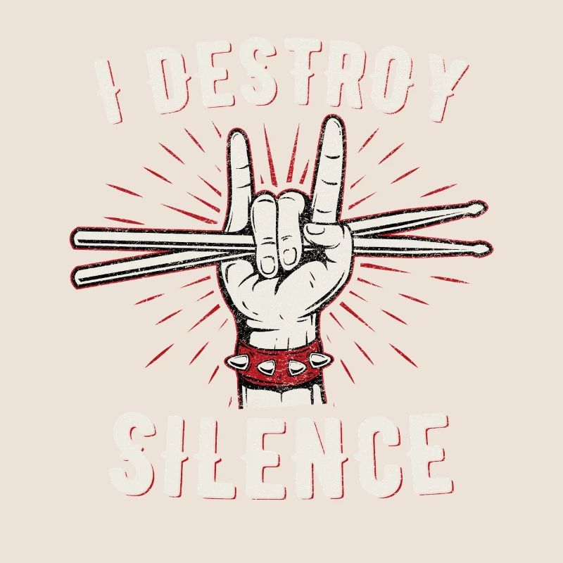 Graphique de la main du batteur I Destroy Silence