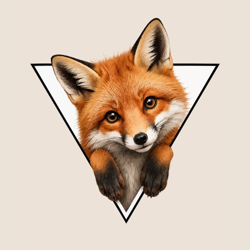 Fox in Triangle Illustration