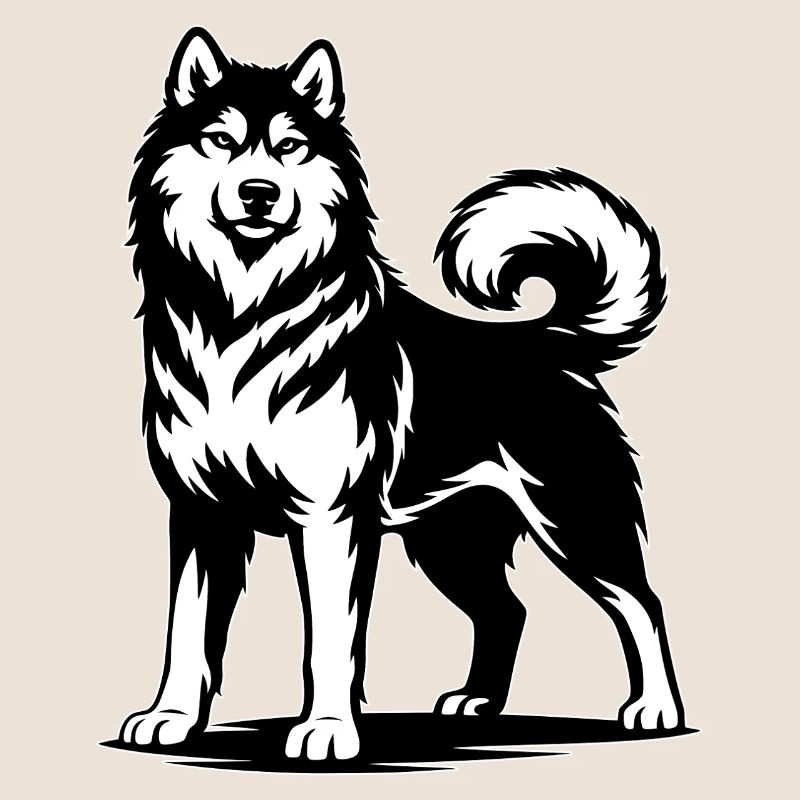Alaskan Malamute in stolzer Pose