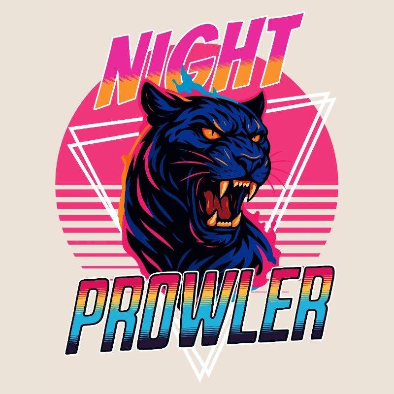 Conception rétro de la panthère Prawler de nuit