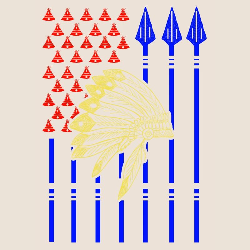 États-Unis amérindien avec le drapeau