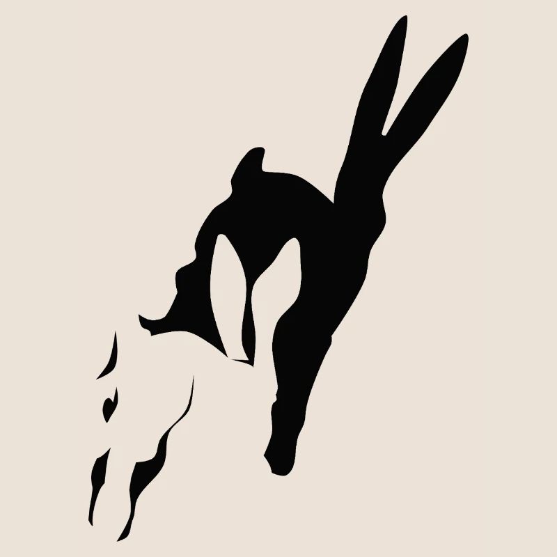 Bunny runs shadow bunny Easter bunny rabbit hop