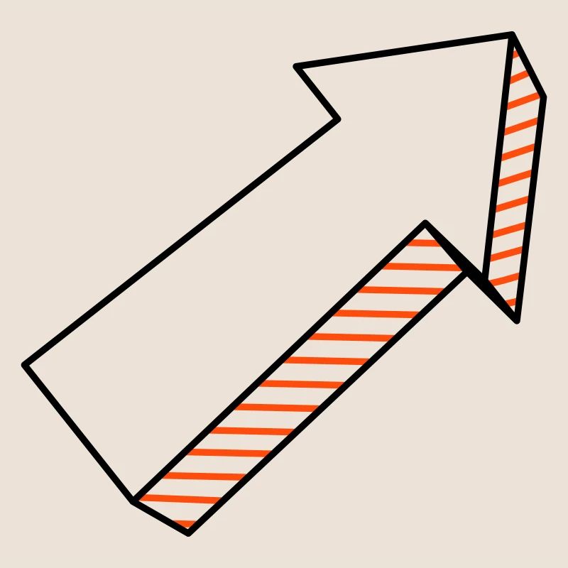 Flèche en 3D bicolore