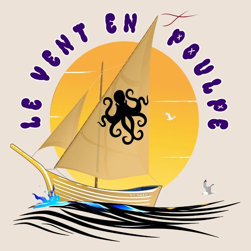 Boot Der Wind im Oktopus Einzigartiges Oktopus-Design