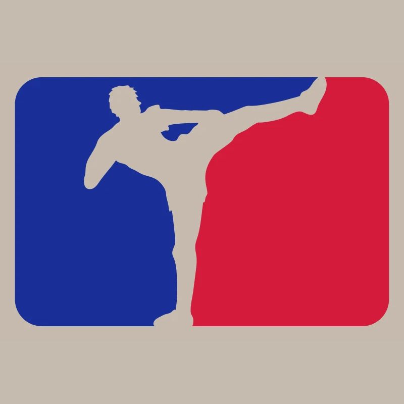 kickboxer logo shield frame red blue kickboxing ka