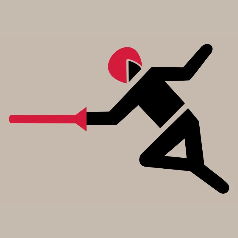 Fechter mit Degen in Angriffsposition