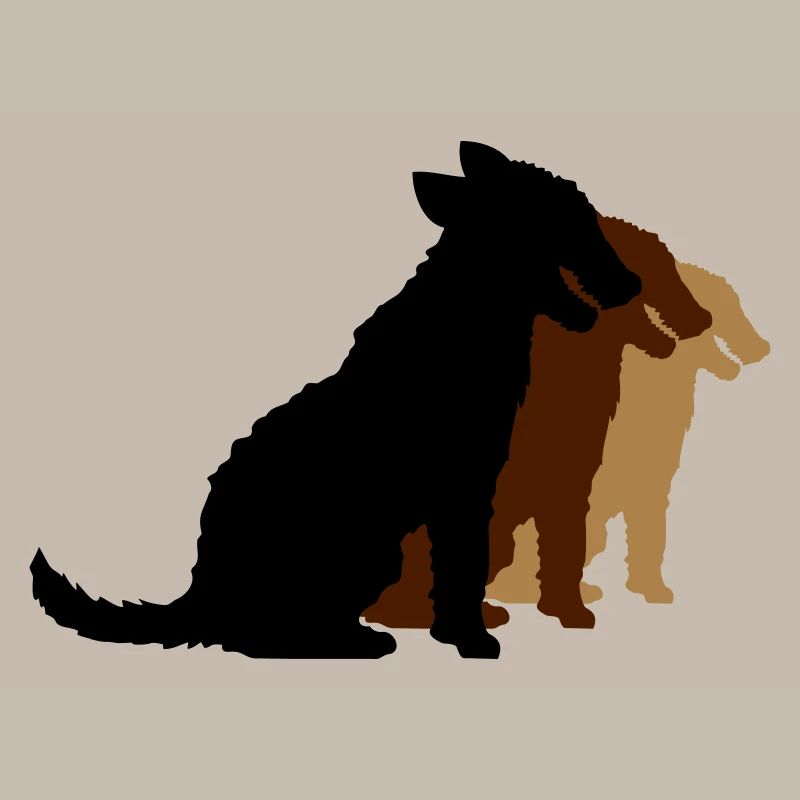 3 chiens assis équipe équipage trois amis silhouette
