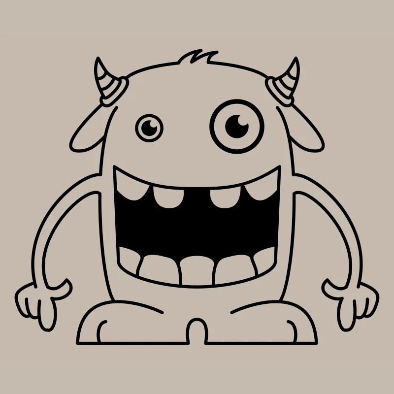 Monstre drôle avec des cornes