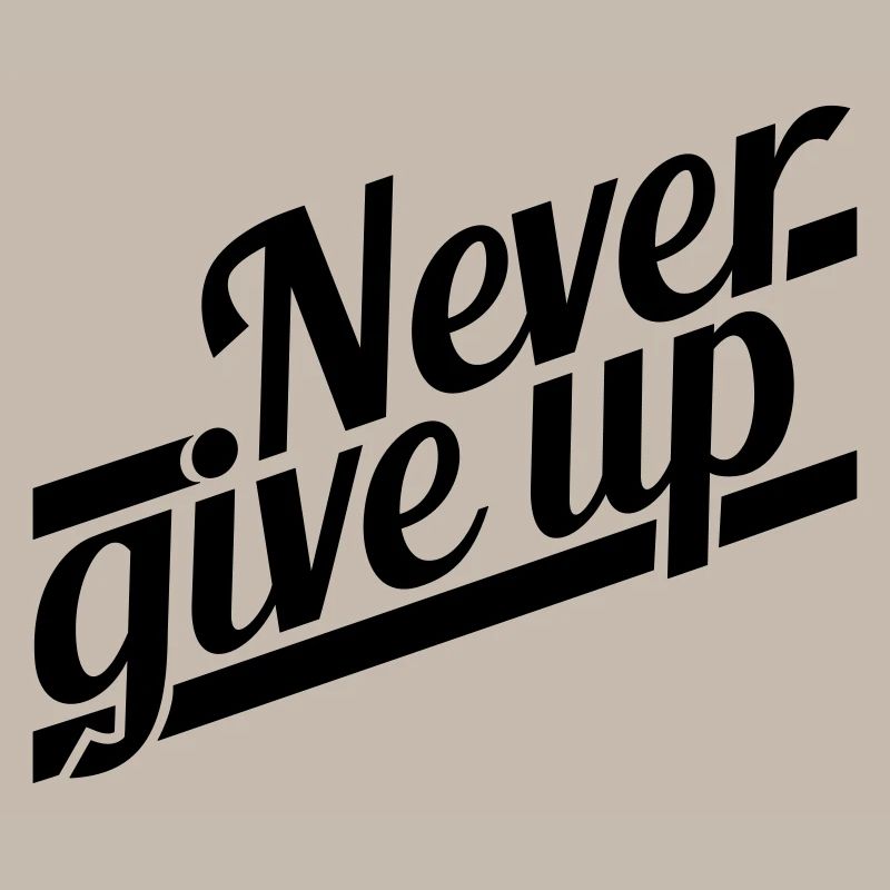 never give up erfolgreich logo durchhalten design