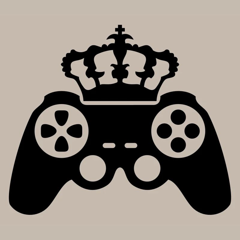 Gamer king Crown true controller logo King 8 bit