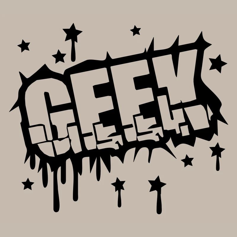 Geek Zerbrochenes Graffiti Design