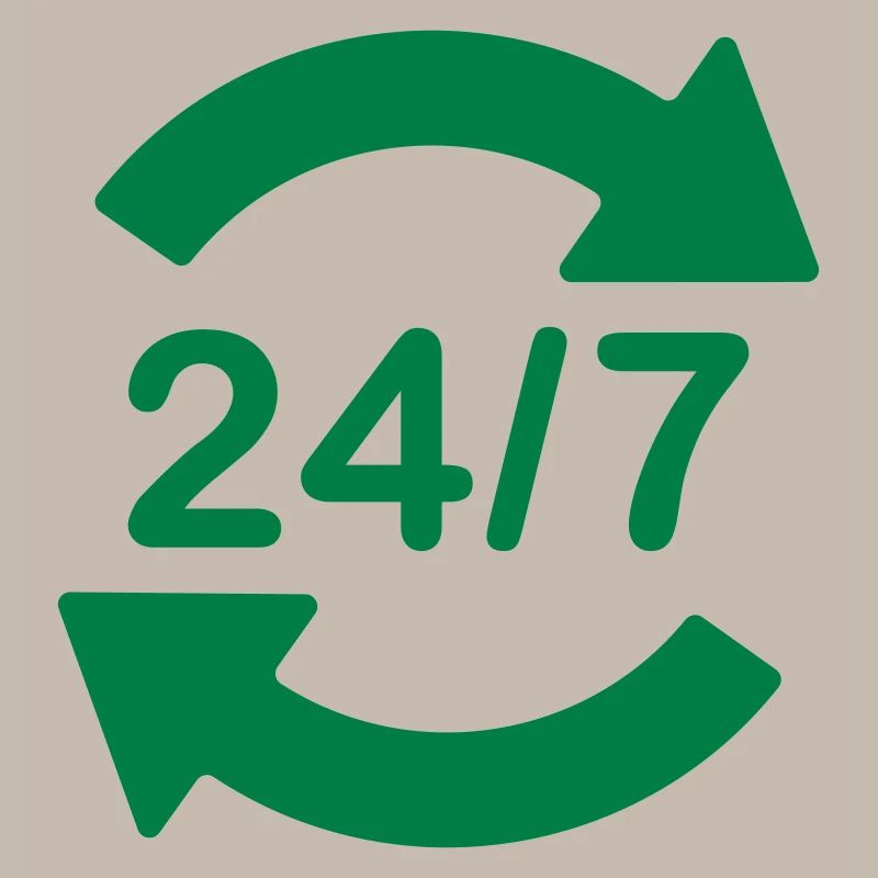 24/7 Service logo symbol