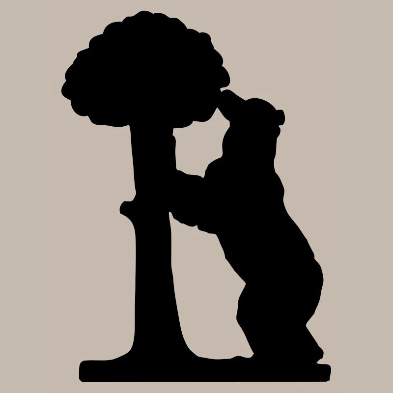 drawing silhouette bear and strawberry tree madrid