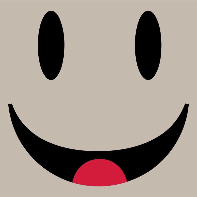 Visage souriant heureux avec la langue