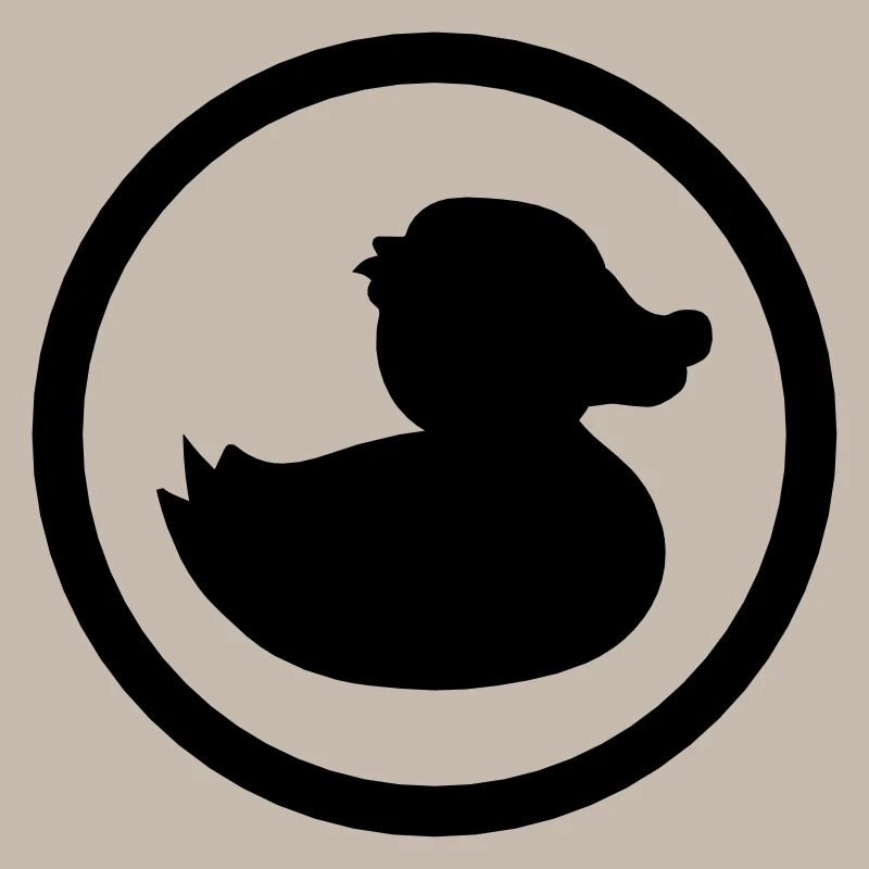 circle round logo squeaky duck rubber tea badeente e
