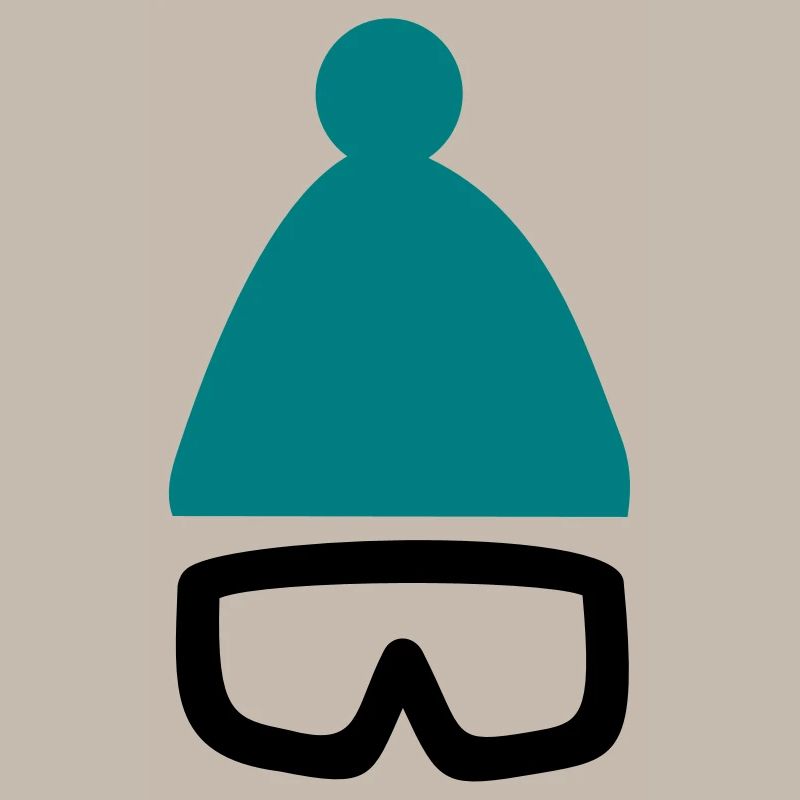 Mütze mit Ski- oder Snowboardbrille