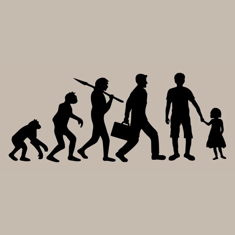 evolution papa vater und tochter vatertag kind dad