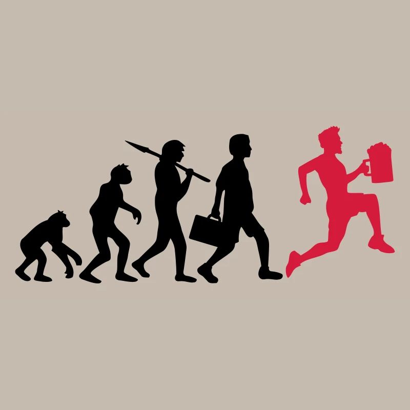 Evolution Bier Rennen Saufen