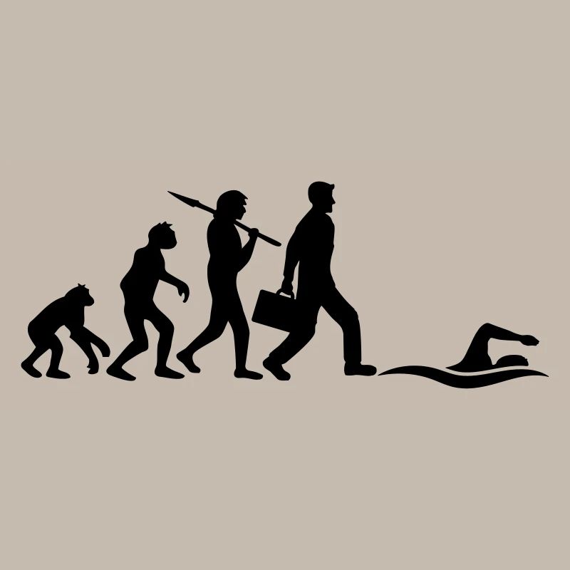 développement de l'évolution né pour nager logo s
