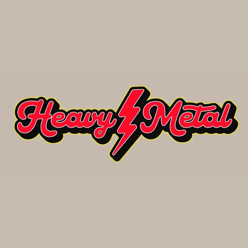 Logo du script de l’éclair en métal lourd