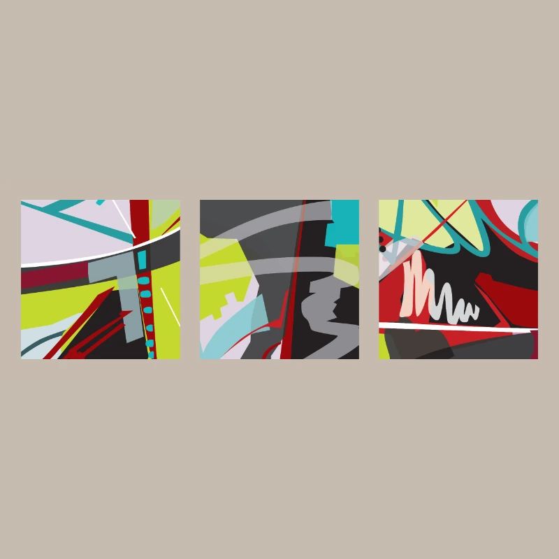 Trilogie de couleurs, de lignes et de surfaces !