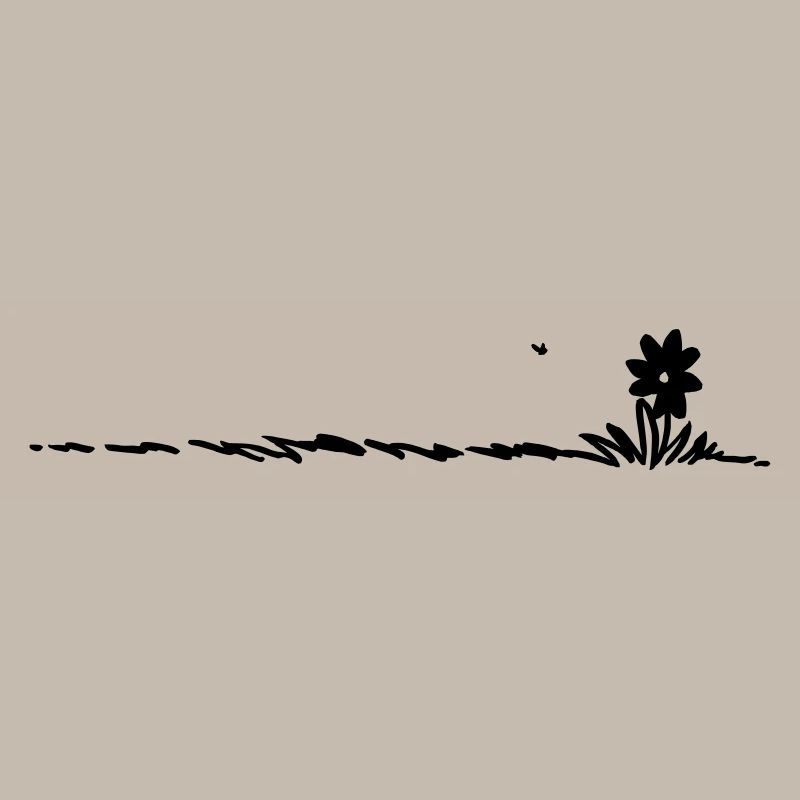 fleur de bande dessinée dans l'herbe avec des insectes