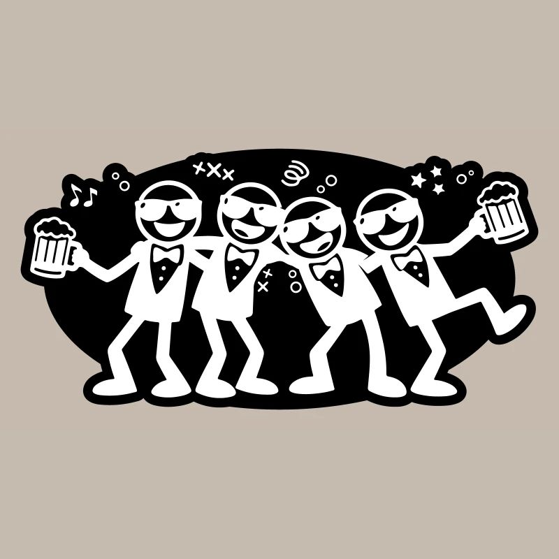 Bière du groupe d’amis du marié