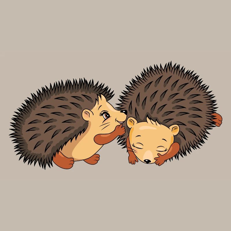 Two cute hedgehogs