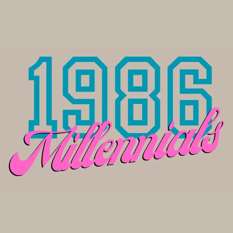 1986 Millennials Retro Numeric Design