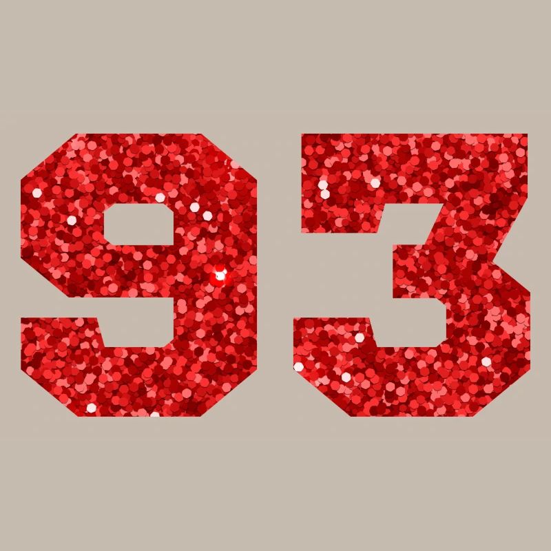 Nummer 93 Roter Glitzer - 93. Geburtstag