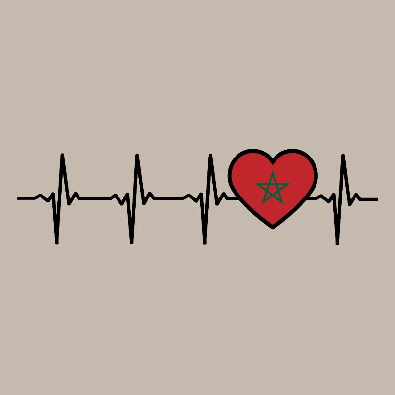 Maroc Heartbeat Drapeau Marocain
