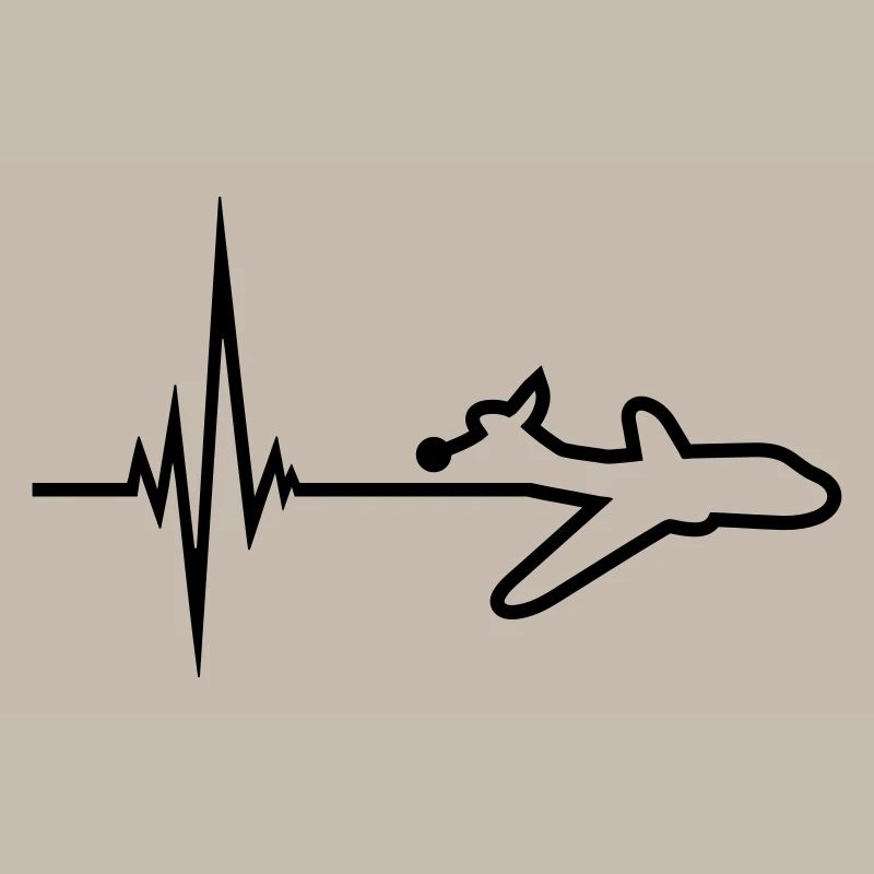 point logo pulse frequency heartbeat line airplane