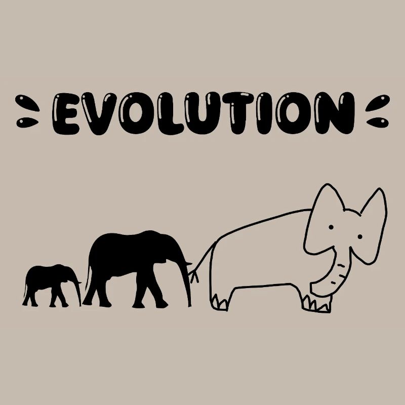 Die Evolution der Elefanten – Lustige Stadien der Evolution.