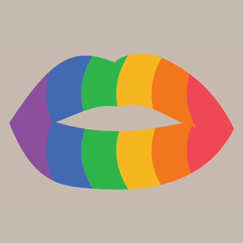 Rainbow Lips Impression d’art