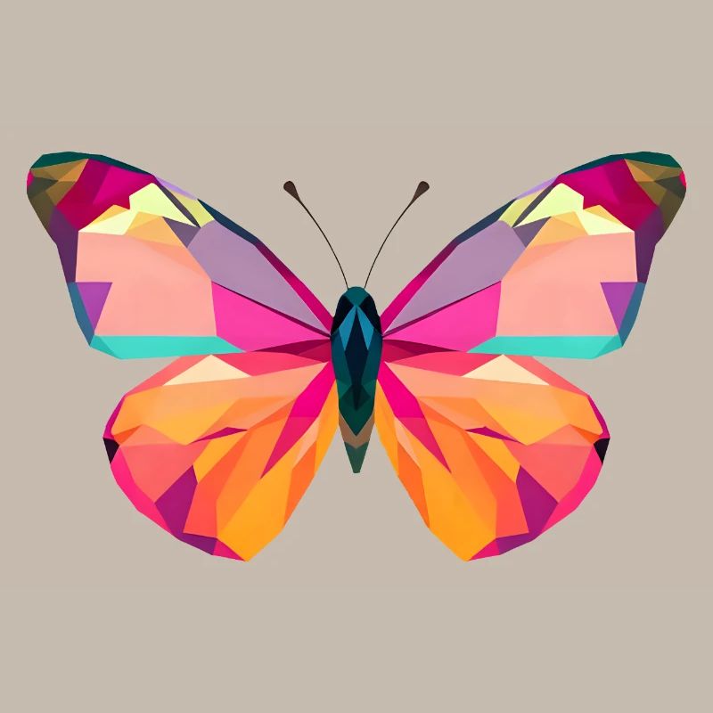 Ailes de papillon vibrantes dans le style Low Poly