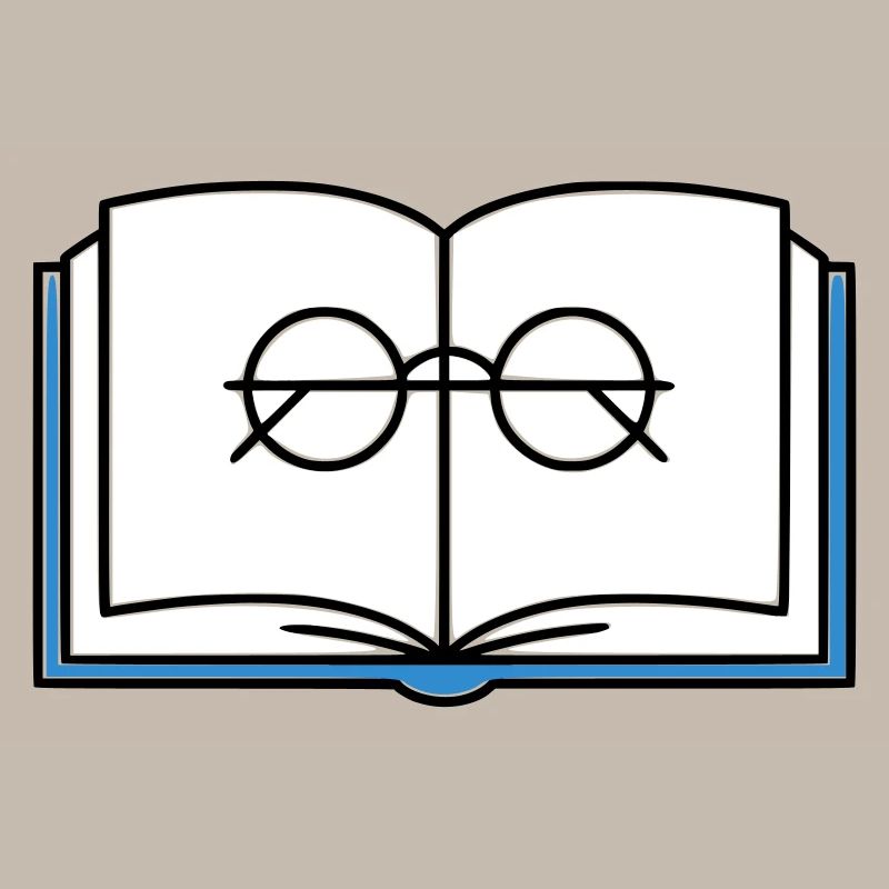 Offenes Buch Brille Schule