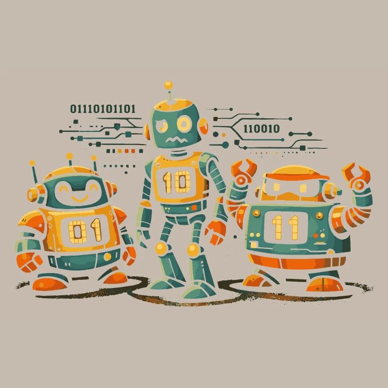 Geek Robots Binärcode Informatik IT