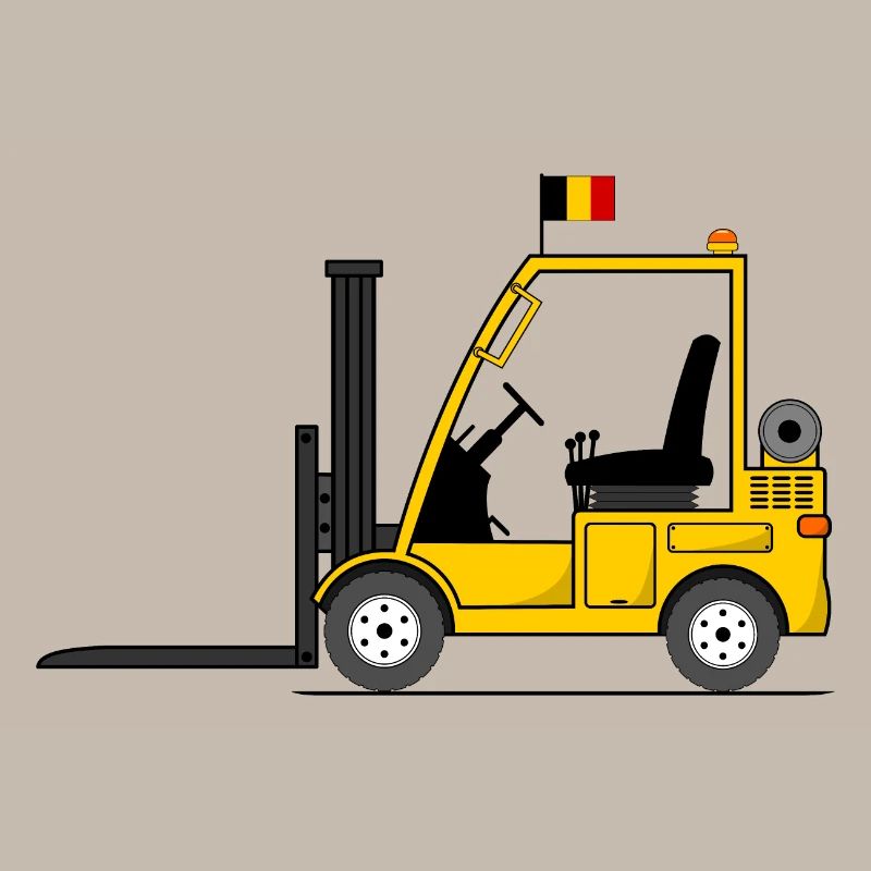 Chariot élévateur drapeau Belgique