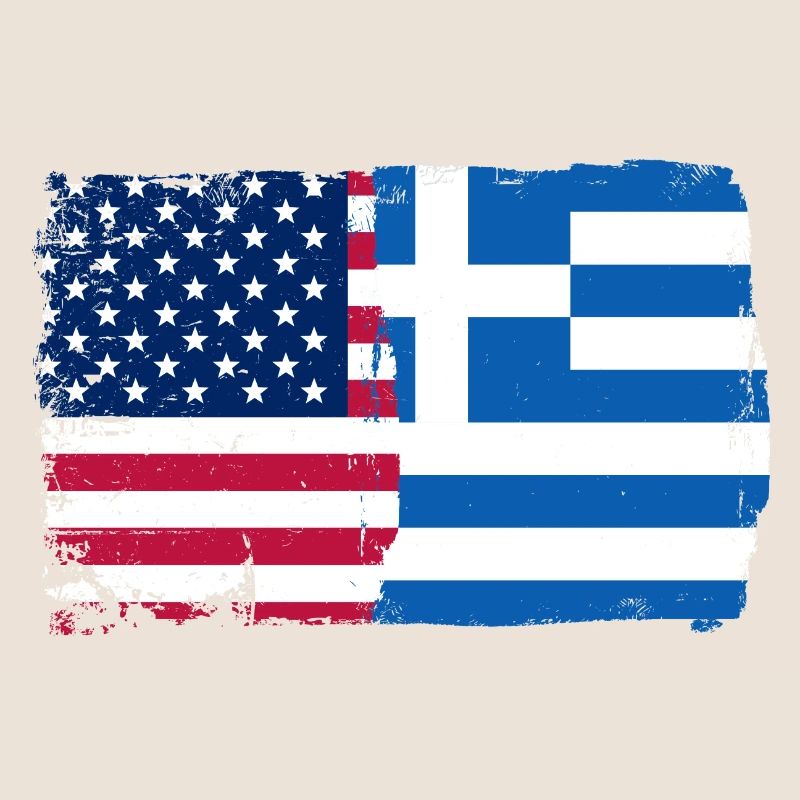 Fusion du drapeau de la Grèce des États-Unis