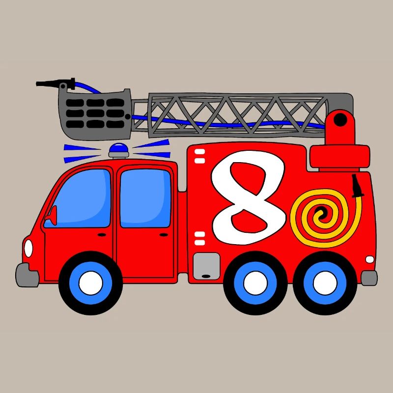 Fire engine 8 birthday children