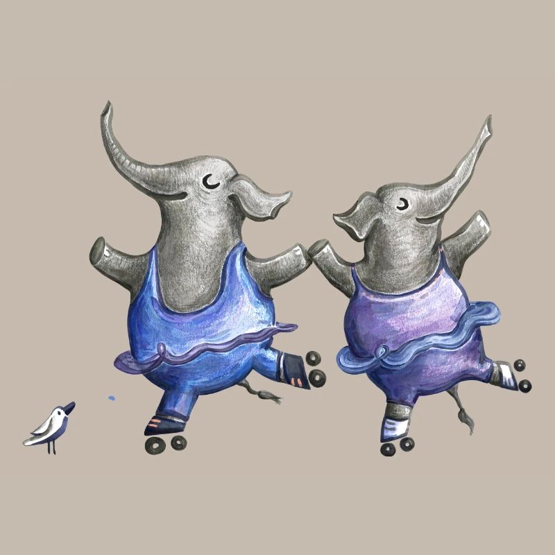 Roller skate elephant dance
