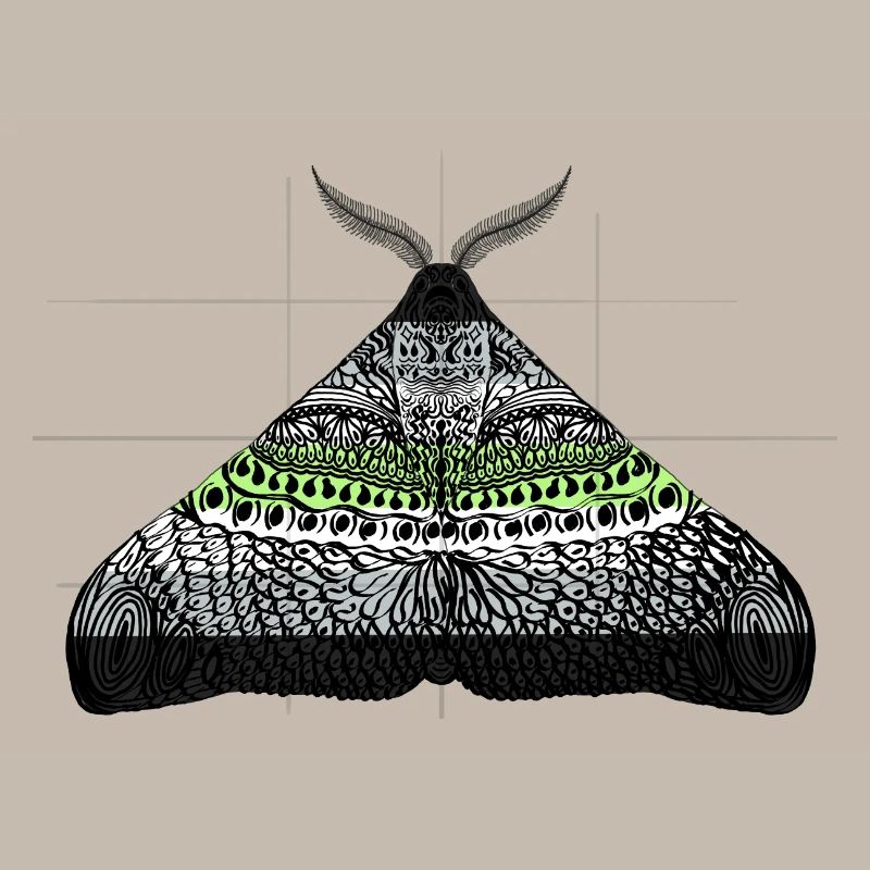 Agender pride moth motif A