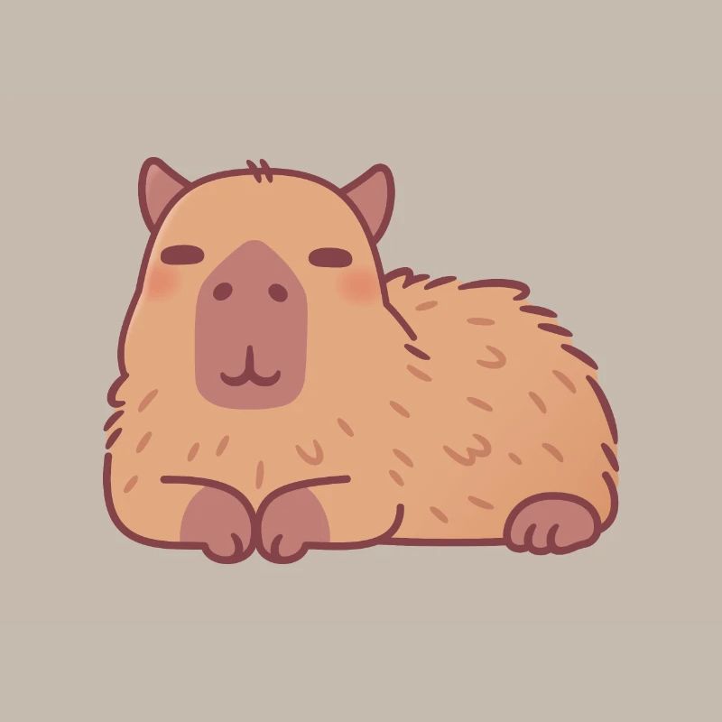 Mignon Doodle Capybara au repos